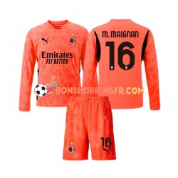 Maillot 4ème AC Milan Gardien Mike Maignan 16 2024-2025 Manches Longues Jeune Enfant(+shorts)
