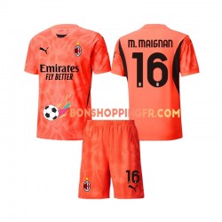Maillot 4ème AC Milan Gardien Mike Maignan 16 2024-2025 Manches Courtes Jeune Enfant(+shorts)