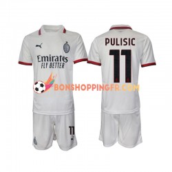 Maillot Extérieur AC Milan Pulisic 11 2024-2025 Manches Courtes Jeune Enfant(+shorts)