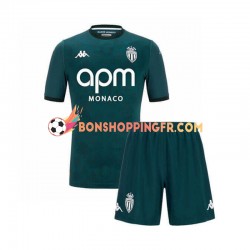 Maillot Extérieur AS Monaco 2024-2025 Manches Courtes Jeune Enfant(+shorts)