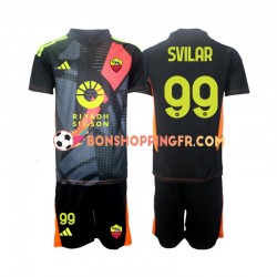 Maillot Domicile AS Rome Gardien Mile Svilar 99 2024-2025 Manches Courtes Jeune Enfant(+shorts)