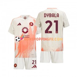 Maillot Extérieur AS Rome Paulo Dybala 21 2024-2025 Manches Courtes Jeune Enfant(+shorts)