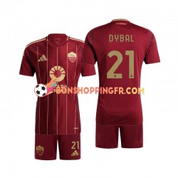 Maillot Domicile AS Rome Paulo Dybala 21 2024-2025 Manches Courtes Jeune Enfant(+shorts)