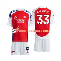 Maillot Domicile Arsenal Calafiori 33 2024-2025 Manches Courtes Jeune Enfant(+shorts)