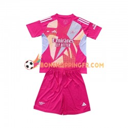 Maillot Extérieur Arsenal Gardien 2024-2025 Manches Courtes Jeune Enfant(+shorts)