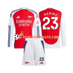 Maillot Domicile Arsenal Mikel Merino 23 2024-2025 Manches Longues Jeune Enfant(+shorts)