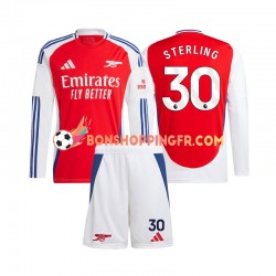 Maillot Domicile Arsenal Raheem Sterling 30 2024-2025 Manches Longues Jeune Enfant(+shorts)