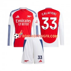 Maillot Domicile Arsenal Riccardo Calafiori 33 2024-2025 Manches Longues Jeune Enfant(+shorts)