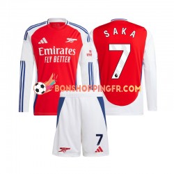 Maillot Domicile Arsenal SAKA 7 2024-2025 Manches Longues Jeune Enfant(+shorts)