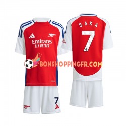 Maillot Domicile Arsenal Saka 7 2024-2025 Manches Courtes Jeune Enfant(+shorts)