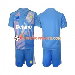Maillot 3ème Aston Villa Gardien 2024-2025 Bleu Manches Courtes Jeune Enfant(+shorts)