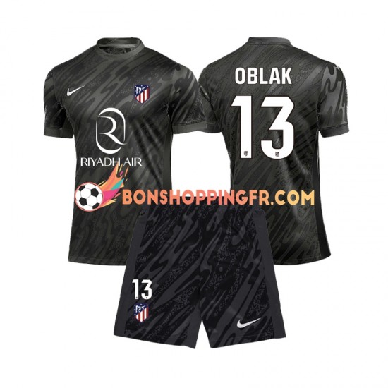 Maillot Domicile Atlético Madrid Gardien Jan Oblak 13 2024-2025 Manches Courtes Jeune Enfant(+shorts)