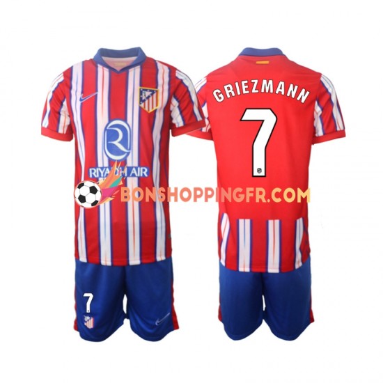 Maillot Domicile Atlético Madrid Griezmann 7 2024-2025 Manches Courtes Jeune Enfant(+shorts)