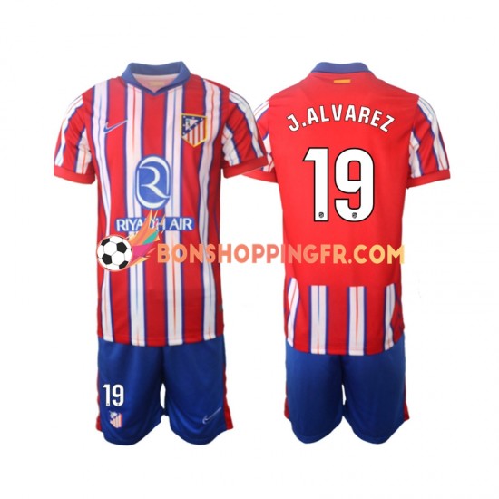 Maillot Domicile Atlético Madrid J.Alvarez 19 2024-2025 Manches Courtes Jeune Enfant(+shorts)