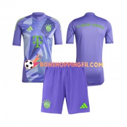 Maillot Extérieur Bayern Munich Gardien 2024-2025 Manches Courtes Jeune Enfant(+shorts)