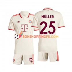 Maillot 3ème Bayern Munich Muller 25 2024-2025 Manches Courtes Jeune Enfant(+shorts)