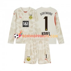 Maillot Domicile Borussia Dortmund Gardien Gregor Kobel 1 2024-2025 Manches Longues Jeune Enfant(+shorts)