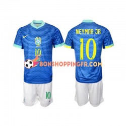 Maillot Extérieur Brésil Neymar JR 10 2024 Manches Courtes Jeune Enfant(+shorts)