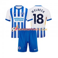 Maillot Domicile Brighton Hove Albion WELBECK 18 2024-2025 Manches Courtes Jeune Enfant(+shorts)