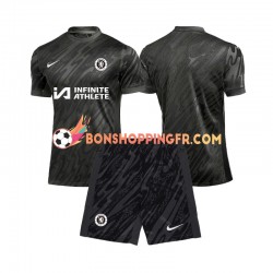 Maillot Extérieur Chelsea Gardien 2024-2025 Manches Courtes Jeune Enfant(+shorts)