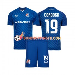 Maillot Domicile Dinamo Zagreb Juan Cordoba 19 2024-2025 Manches Courtes Jeune Enfant(+shorts)