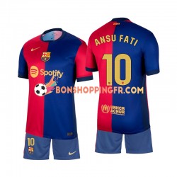 Maillot Domicile FC Barcelone Ansu Fati 10 2024-2025 Manches Courtes Jeune Enfant(+shorts)