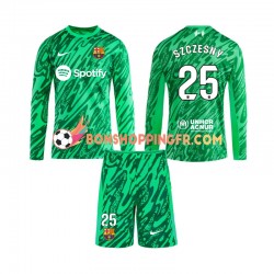 Maillot Domicile FC Barcelone Gardien Wojciech Szczesny 25 2024-2025 Manches Longues Jeune Enfant(+shorts)