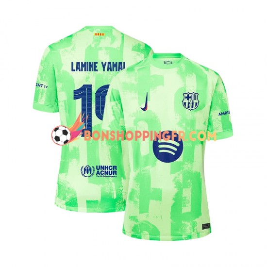 Maillot 3ème FC Barcelone LAMINE YAMAL 19 UCL Font 2024-2025 Manches Courtes Homme