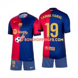 Maillot Domicile FC Barcelone Lamine Yamal 19 2024-2025 Manches Courtes Jeune Enfant(+shorts)