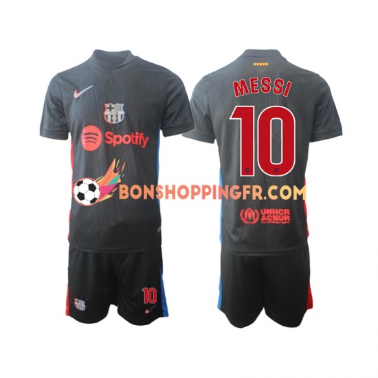 Maillot Extérieur FC Barcelone Lionel Messi 10 2024-2025 Manches Courtes Jeune Enfant(+shorts)