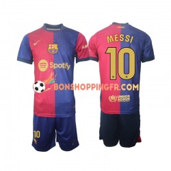 Maillot Domicile FC Barcelone Lionel Messi 10 2024-2025 Manches Courtes Jeune Enfant(+shorts)