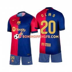 Maillot Domicile FC Barcelone Olmo 20 2024-2025 Manches Courtes Jeune Enfant(+shorts)