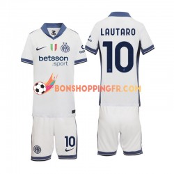 Maillot Extérieur Inter Milan Lautaro 10 2024-2025 Manches Courtes Jeune Enfant(+shorts)
