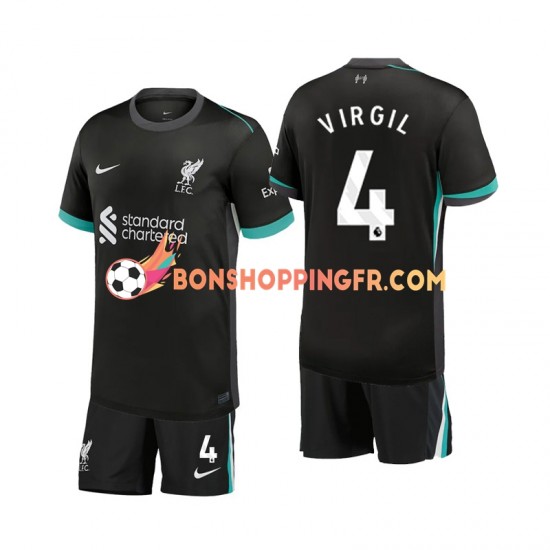 Maillot Extérieur Liverpool Virgil 4 2024-2025 Manches Courtes Jeune Enfant(+shorts)