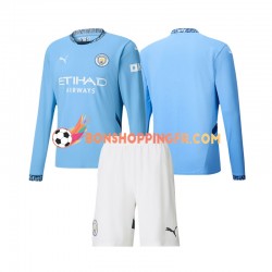 Maillot Domicile Manchester City 2024-2025 Manches Longues Jeune Enfant(+shorts)