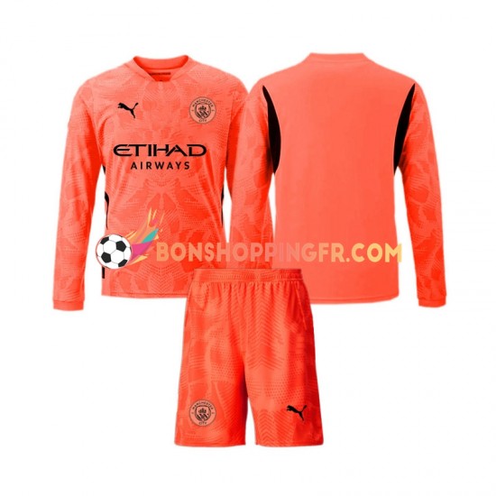 Maillot Extérieur Manchester City Gardien 2024-2025 Manches Longues Jeune Enfant(+shorts)