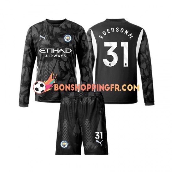 Maillot 4ème Manchester City Gardien Ederson Moraes 31 2024-2025 Manches Longues Jeune Enfant(+shorts)