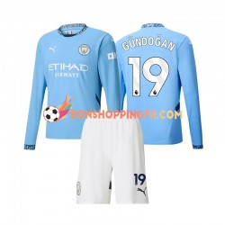 Maillot Domicile Manchester City Gundogan 19 2024-2025 Manches Longues Jeune Enfant(+shorts)