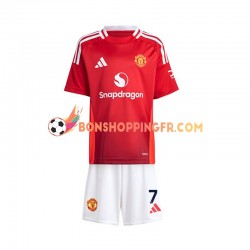 Maillot Domicile Manchester United Beckham 7 2024-2025 Manches Courtes Jeune Enfant(+shorts)