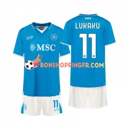 Maillot Domicile Naples Lukaku 11 2024-2025 Manches Courtes Jeune Enfant(+shorts)