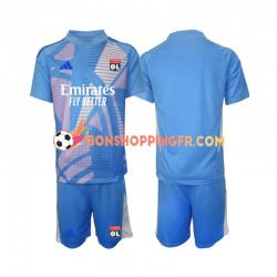 Maillot 3ème Olympique Lyonnais Gardien 2024-2025 Bleu Manches Courtes Jeune Enfant(+shorts)