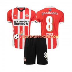 Maillot Domicile PSV Eindhoven Sergino Dest 8 2024-2025 Manches Courtes Jeune Enfant(+shorts)