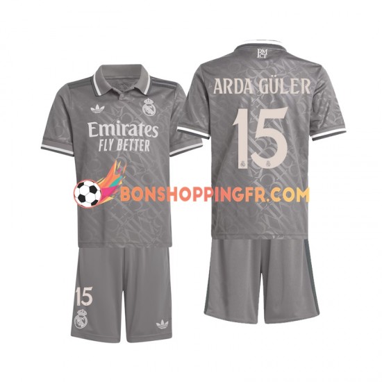 Maillot 3ème Real Madrid Arda Guler 15 2024-2025 Manches Courtes Jeune Enfant(+shorts)