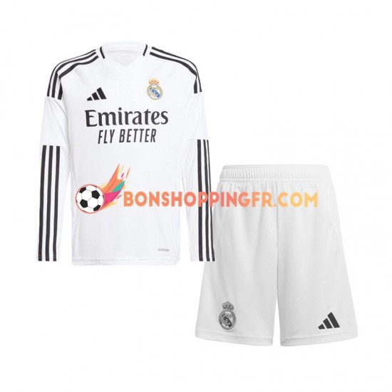 Maillot Domicile Real Madrid 2024-2025 Manches Longues Jeune Enfant(+shorts)