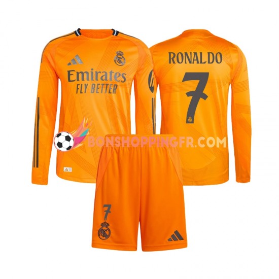 Maillot Extérieur Real Madrid Cristiano Ronaldo 7 2024-2025 Manches Longues Jeune Enfant(+shorts)