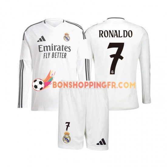 Maillot Domicile Real Madrid Cristiano Ronaldo 7 2024-2025 Manches Longues Jeune Enfant(+shorts)