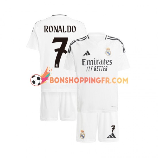 Maillot Domicile Real Madrid Cristiano Ronaldo 7 2024-2025 Manches Courtes Jeune Enfant(+shorts)