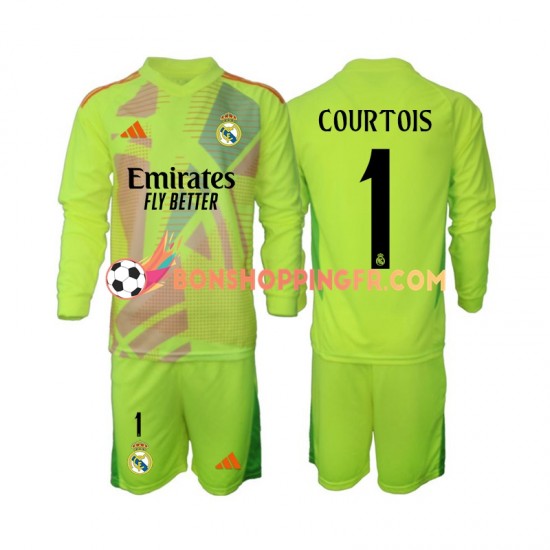 Maillot 4ème Real Madrid Gardien COURTOIS 1 2024-2025 Manches Longues Jeune Enfant(+shorts)