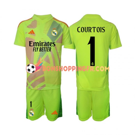 Maillot 4ème Real Madrid Gardien COURTOIS 1 2024-2025 Manches Courtes Jeune Enfant(+shorts)