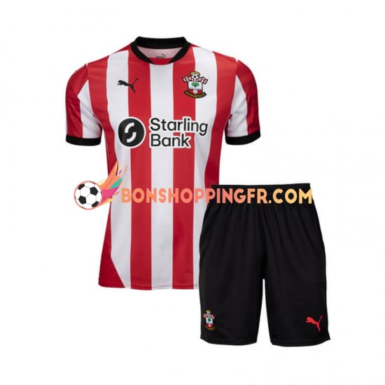 Maillot Domicile Southampton 2024-2025 Manches Courtes Jeune Enfant(+shorts)